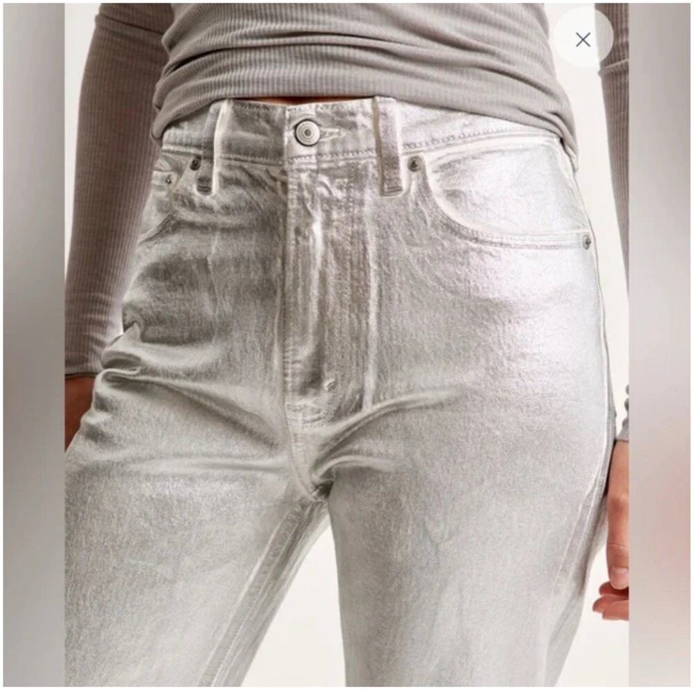 NWT Abercrombie fitch Silver Jeans Sz 28/6 Curve Love90s Straight High Rise NEW - Picture 3 of 9